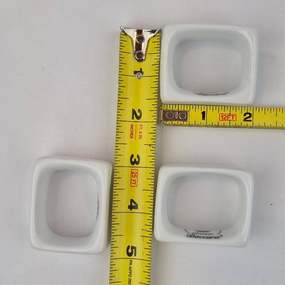 Crown Baccara Napkin Rings Modern Rectangle Porcelain Glossy Finish Set of 7 - Picture 13 of 13
